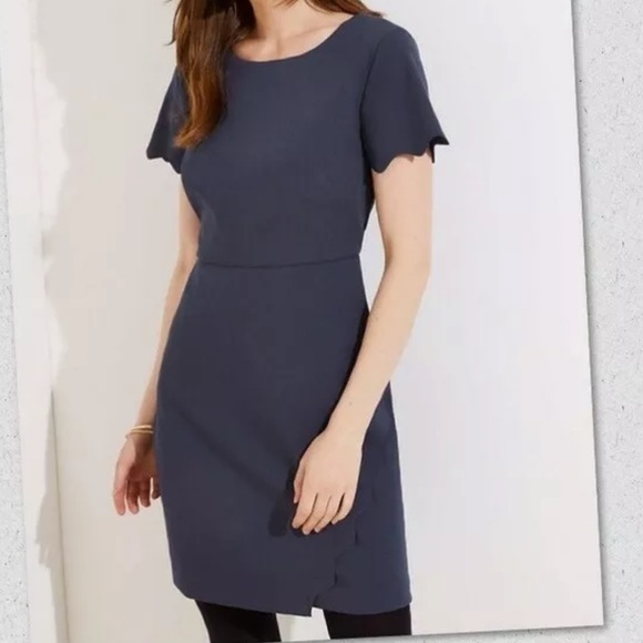 loft scalloped sheath dress